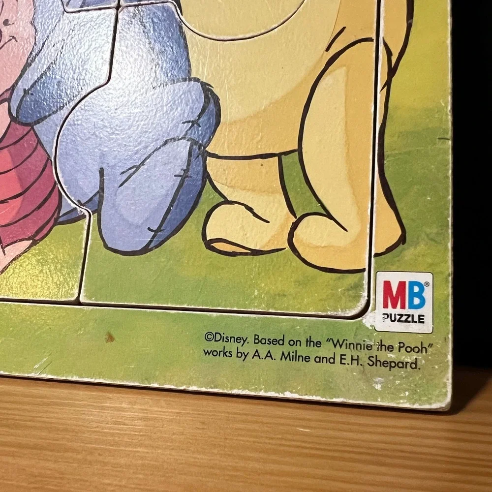 Disney Winnie the Pooh Tigger‎ Eeyore Piglet 9 PC Wooden Puzzle Milton Bradley
